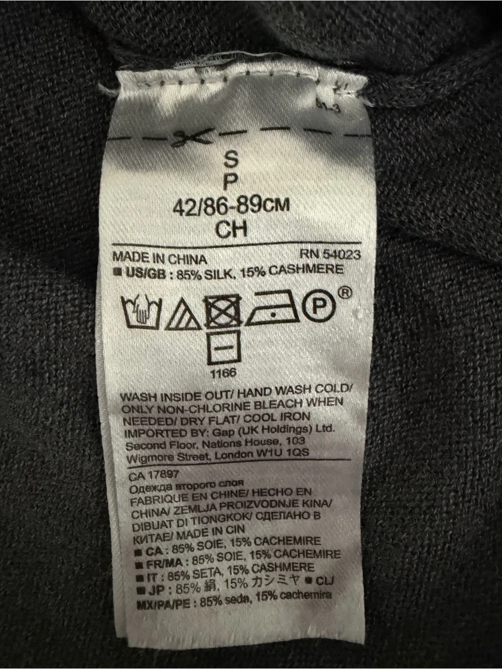 Silk Cashmere Banana Republic Men's Gray Crewneck Sweater Small